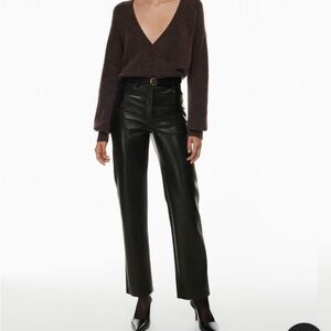 Aritzia Melina Black Faux Leather Pants